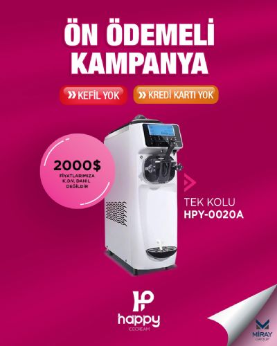Ön Ödemeli Kampanya Üç Kollu HPY-0020A Dondurma Makinesi