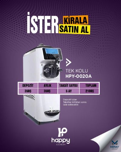 Tek Kollu HPY-0020A Dondurma Makinesi İster Kirala İster Satın Al