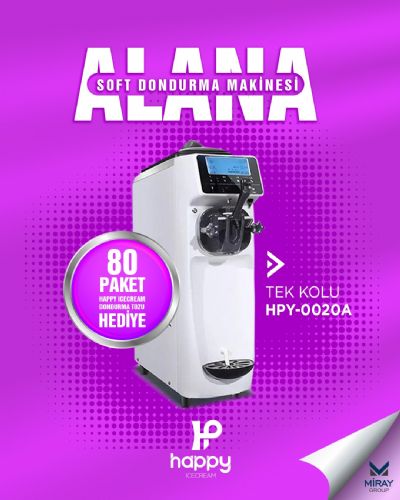 Tek Kollu Soft Dondurma Makinesi Alana 80 Paket Dondurma Tozu Hediye